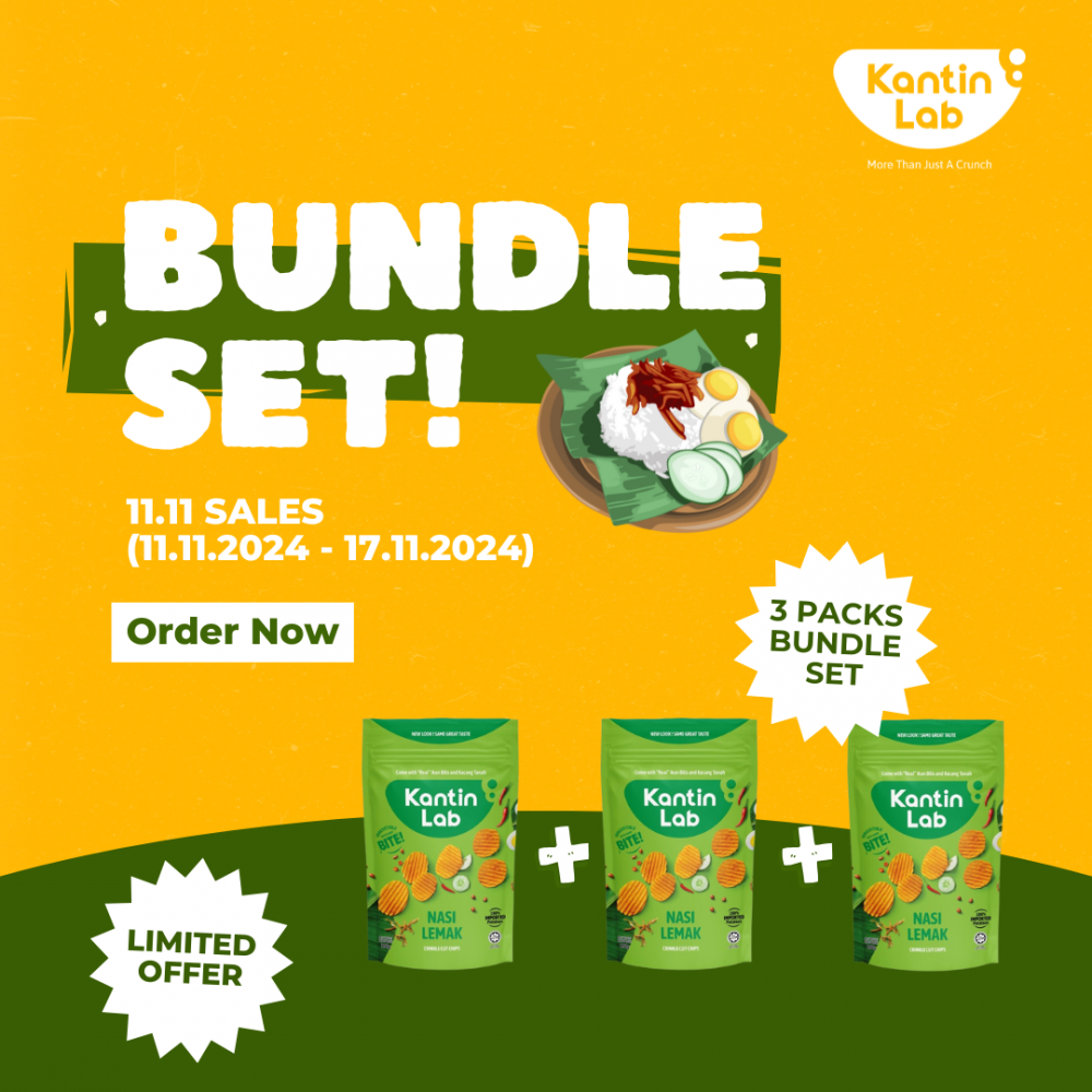 11.11 LIMITED TIME OFFER!!! NASI LEMAK PACKAGE 1 (3 PACKS BUNDLE SET NASI LEMAK POTATO CHIPS 100G)