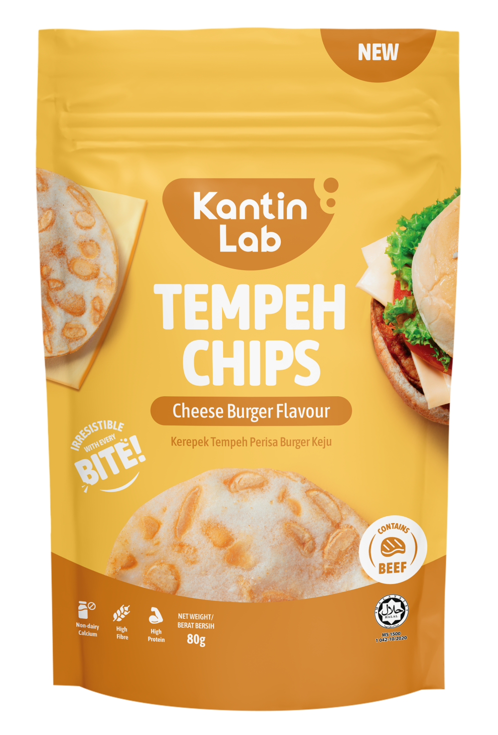 Kantin Lab Cheese Burger Flavored Tempeh Chips 80g